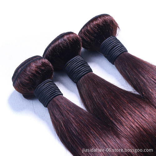 Cheap Vendor Straight 4 Brown Color Weave Raw Mink Brazilian Bundles Cuticle Aligned Virgin Human Hair Extension